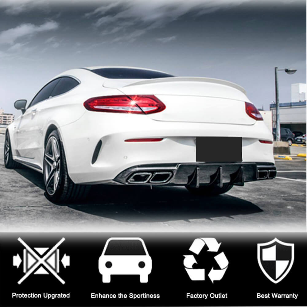 Дифузор заднього бампера V1 (для купе/кабріолет C63 AMG 2015-2019, Карбон) - фото 3