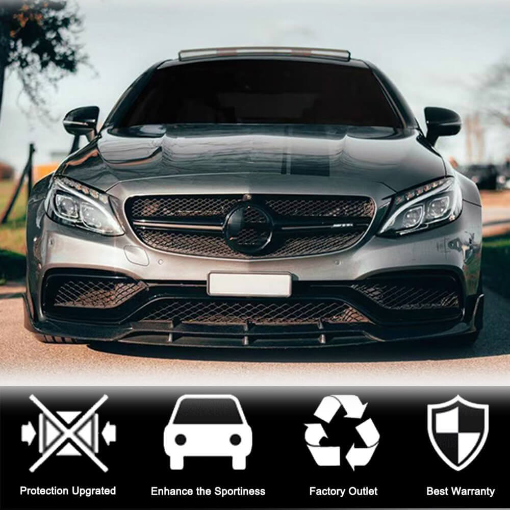 Накладка на передній бампер Lip V2 (для купе/кабріолет C63 AMG 2015-2019, Карбон) - фото 3
