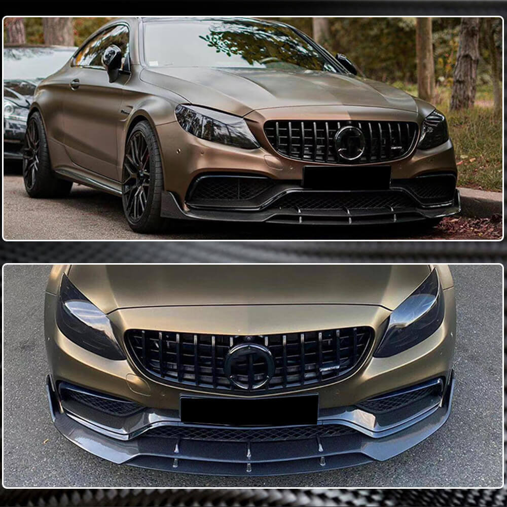 Накладка на передній бампер Lip V2 (для купе/кабріолет C63 AMG 2015-2019, Карбон) - фото 5