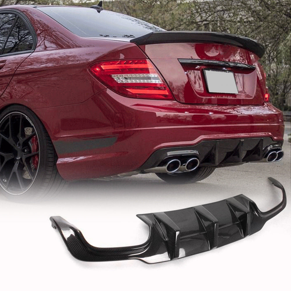 Дифузор заднього бампера V3 (для AMG SD/Coupe 2012-2014, Карбон) - фото 1