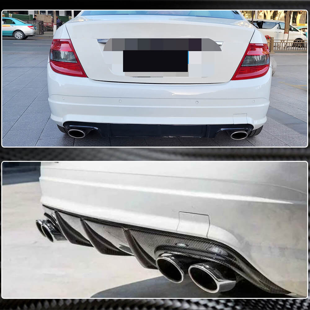 Дифузор заднього бампера V3 (для AMG SD 2008-2011, Карбон) - фото 4