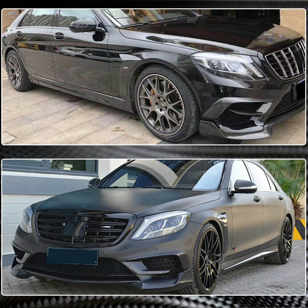 Накладки на передній бампер V1 (для S63 AMG 2014-2017, Карбон) - фото 4
