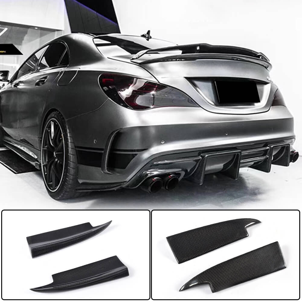 Накладки на задній бампер V3 (для AMG-Line / CLA45 AMG SD, Карбон) - фото 1