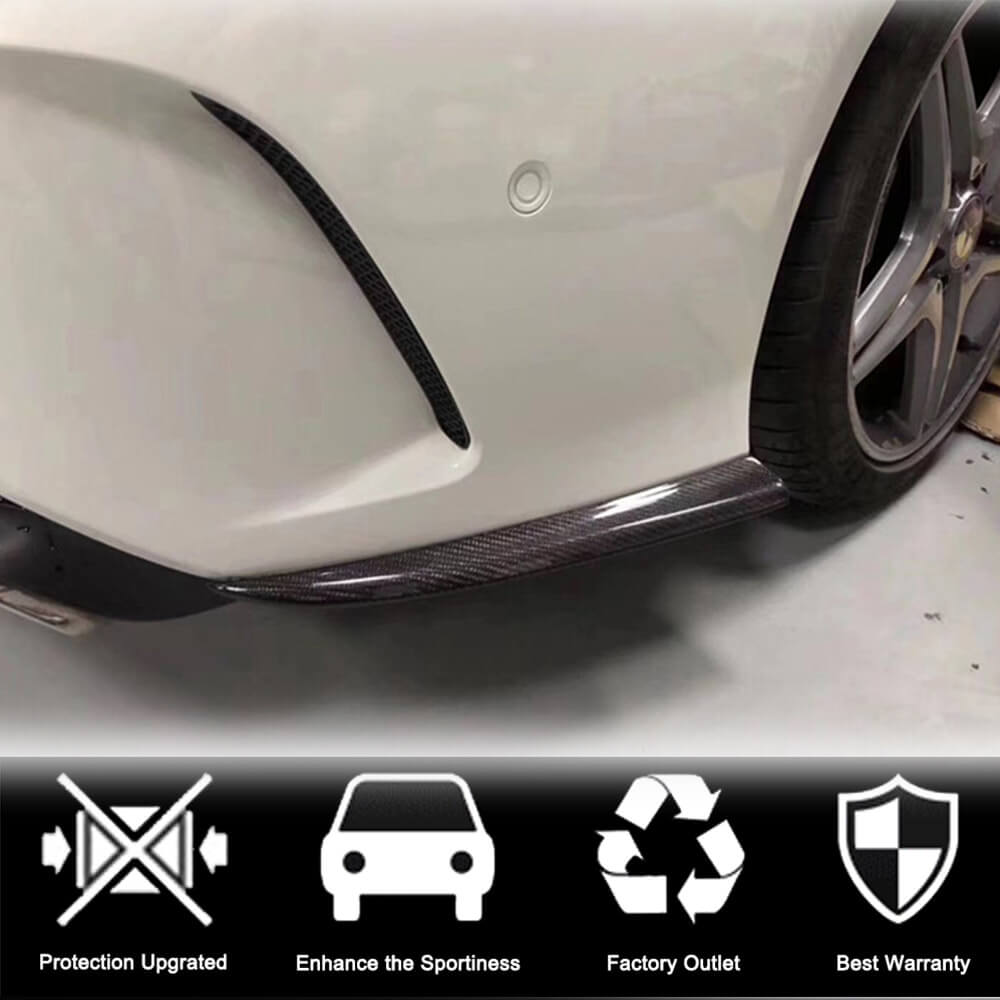 Накладки на задній бампер V3 (для AMG-Line / CLA45 AMG SD, Карбон) - фото 2