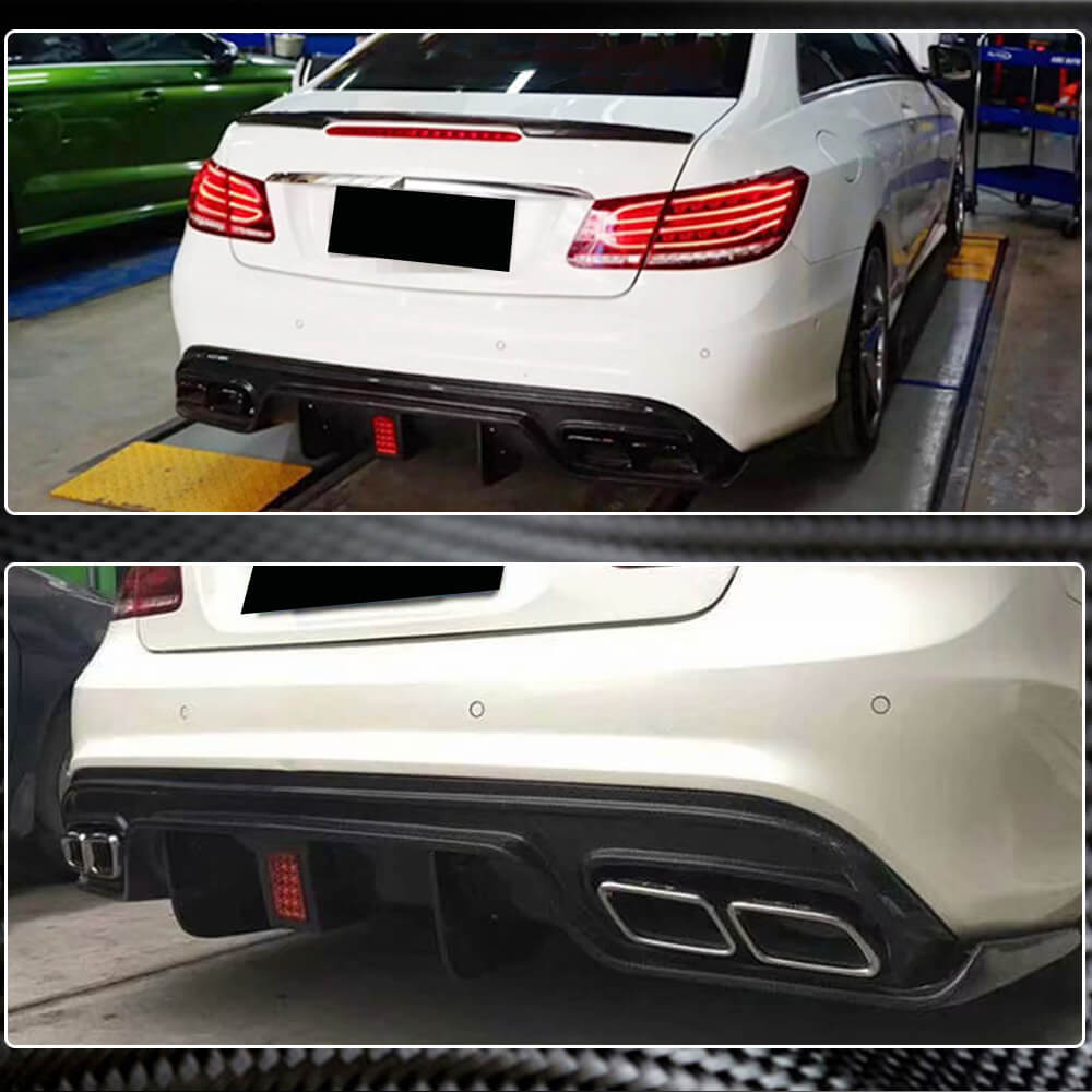 Дифузор заднього бампера (для AMG-Line 2014-2016, Карбон) - фото 3