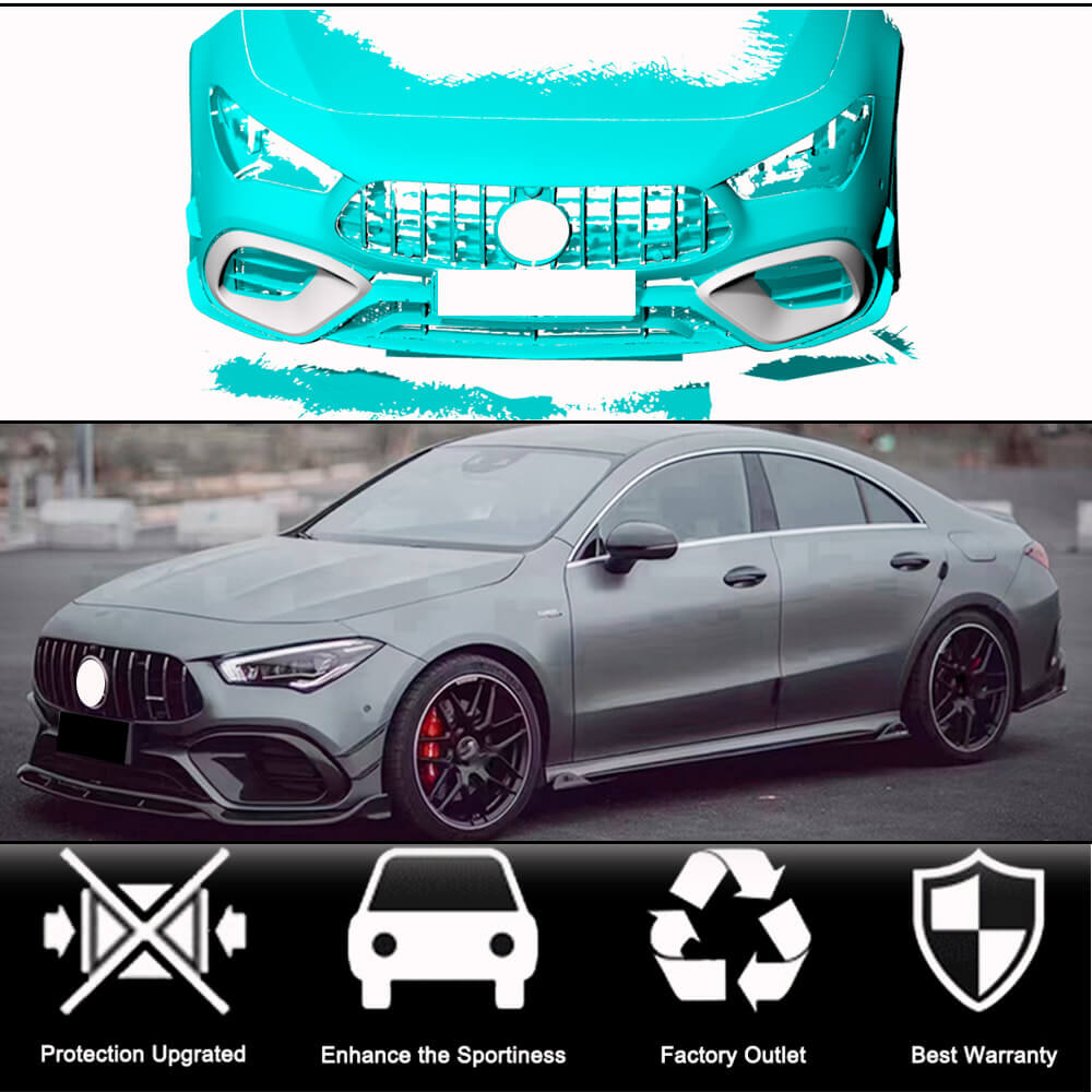 Накладки на передній бампер (для CLA45 AMG SD, Карбон) - фото 2