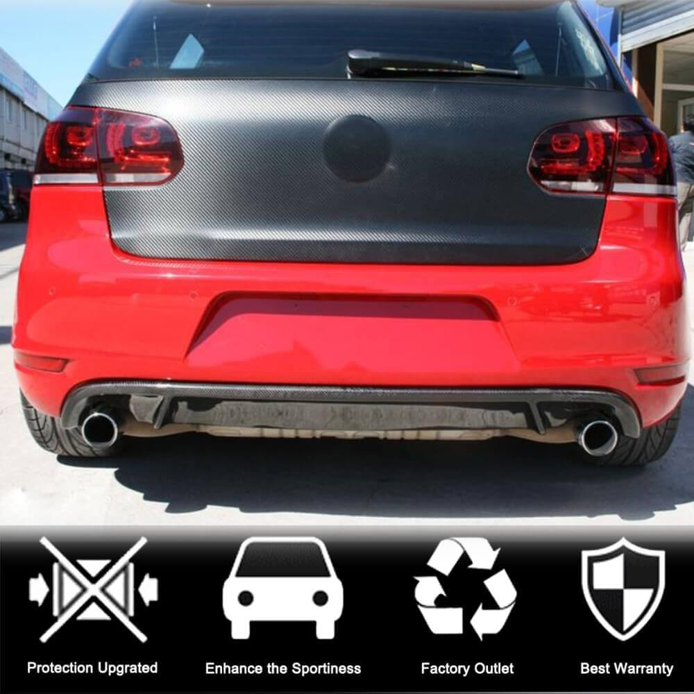Дифузор заднього бампера V2 (для GTI HB 2010-2013, Карбон) - фото 2