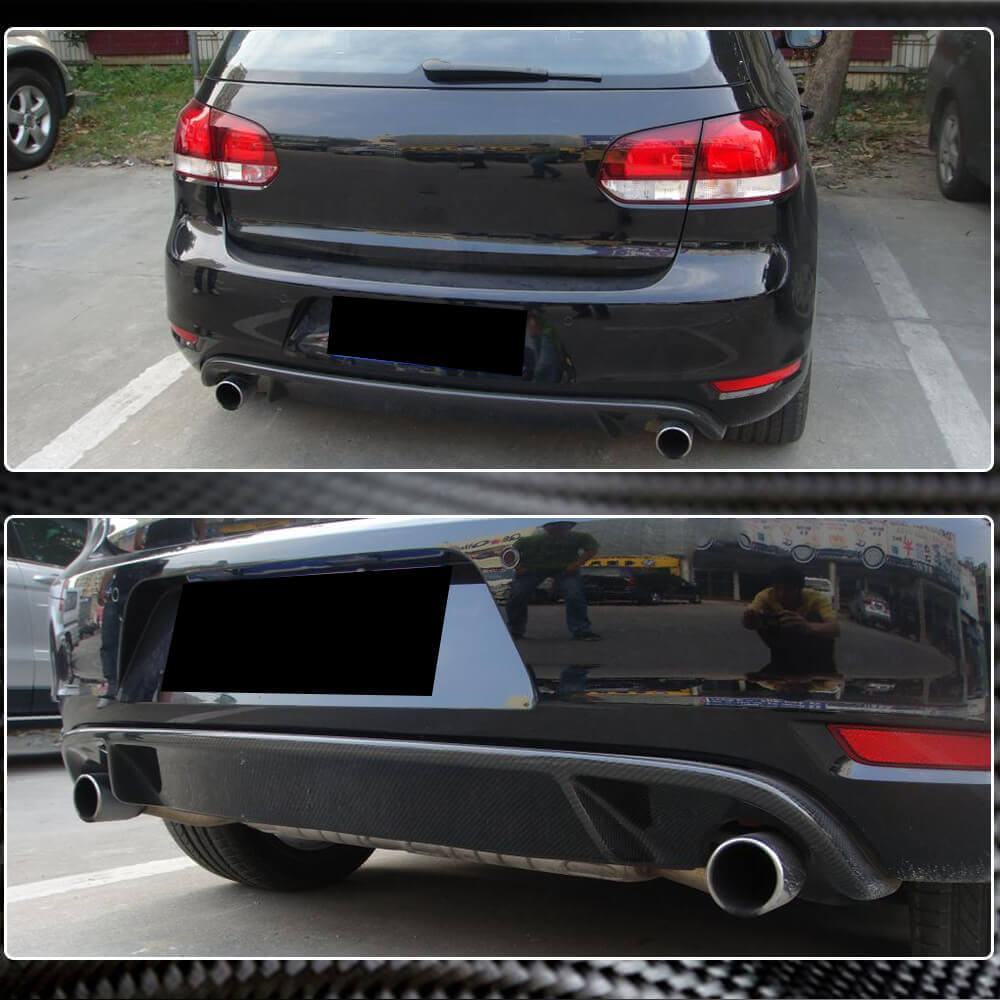 Дифузор заднього бампера V2 (для GTI HB 2010-2013, Карбон) - фото 3