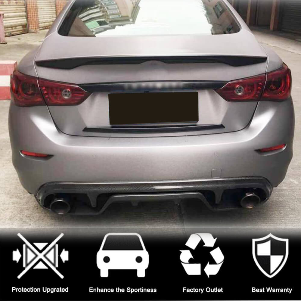 Дифузор заднього бампера V3 (для Q50 Base/Sport 2014-2017, Карбон) - фото 2