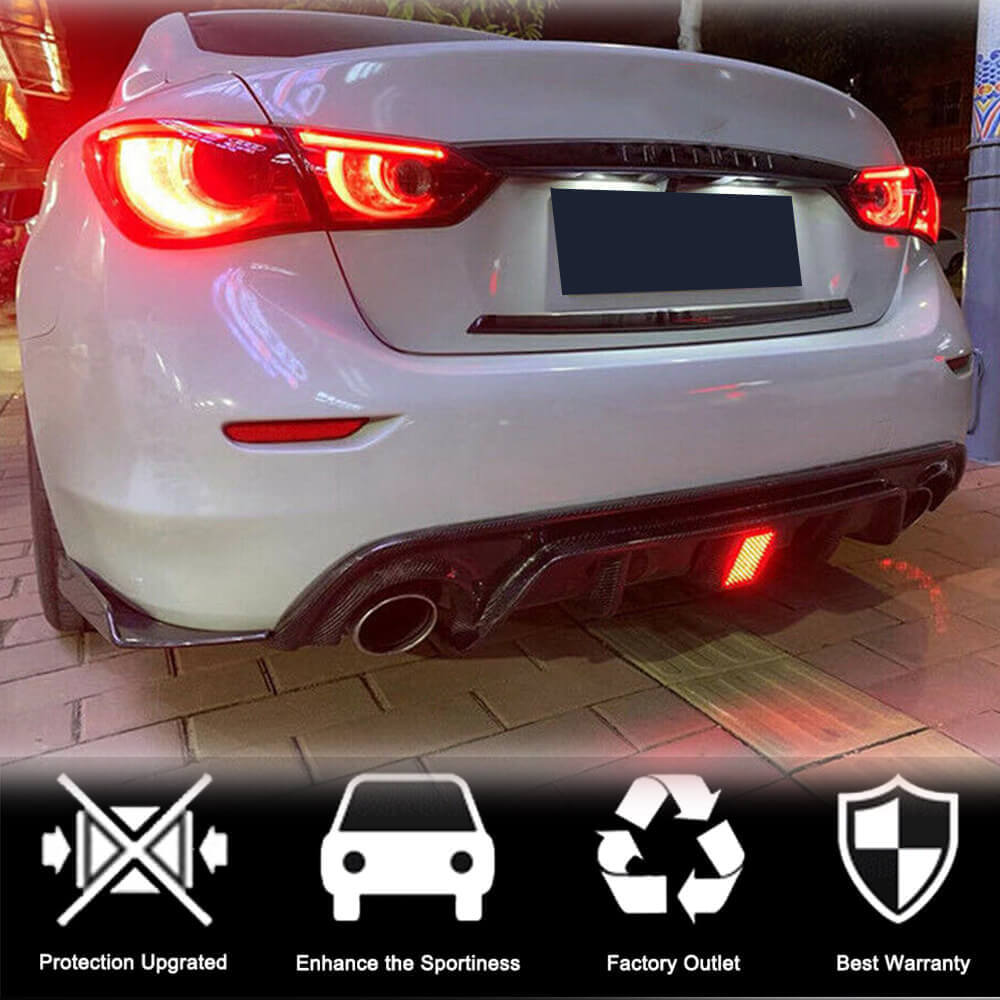 Дифузор заднього бампера V3 (для Q50 Base/Sport 2018-2023, Карбон) - фото 3