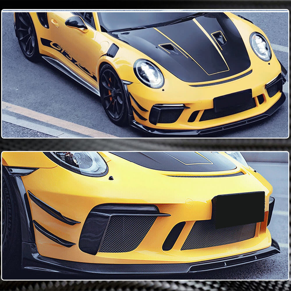 Накладки на передній бампер V2 (для GT3 (RS) 2017-2019, Карбон) - фото 5