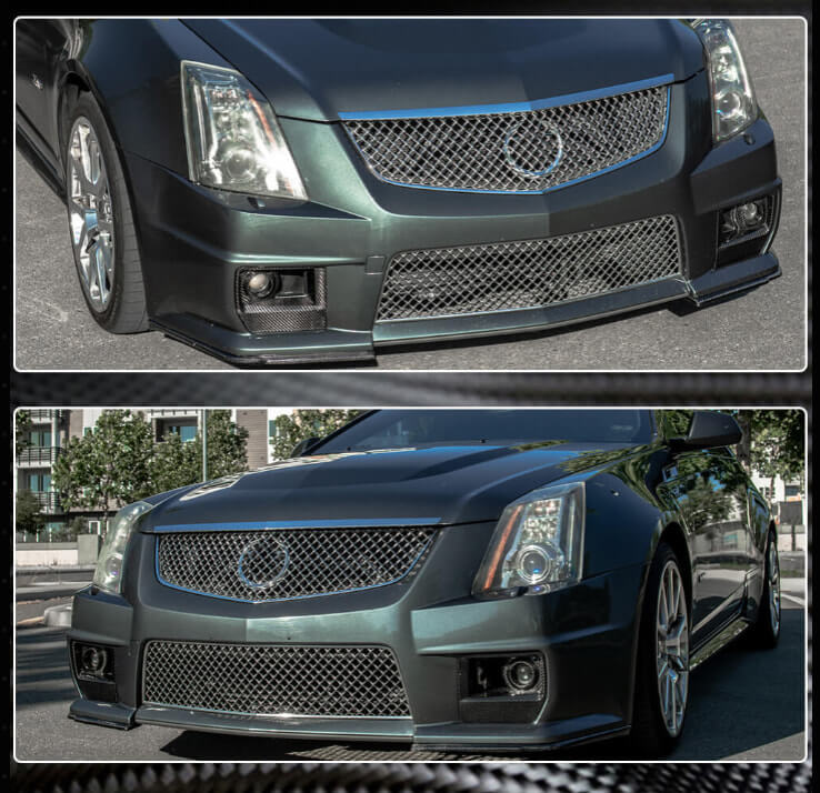 Накладки на передній бампер (для CTS V Coupe, Карбон) - фото 2