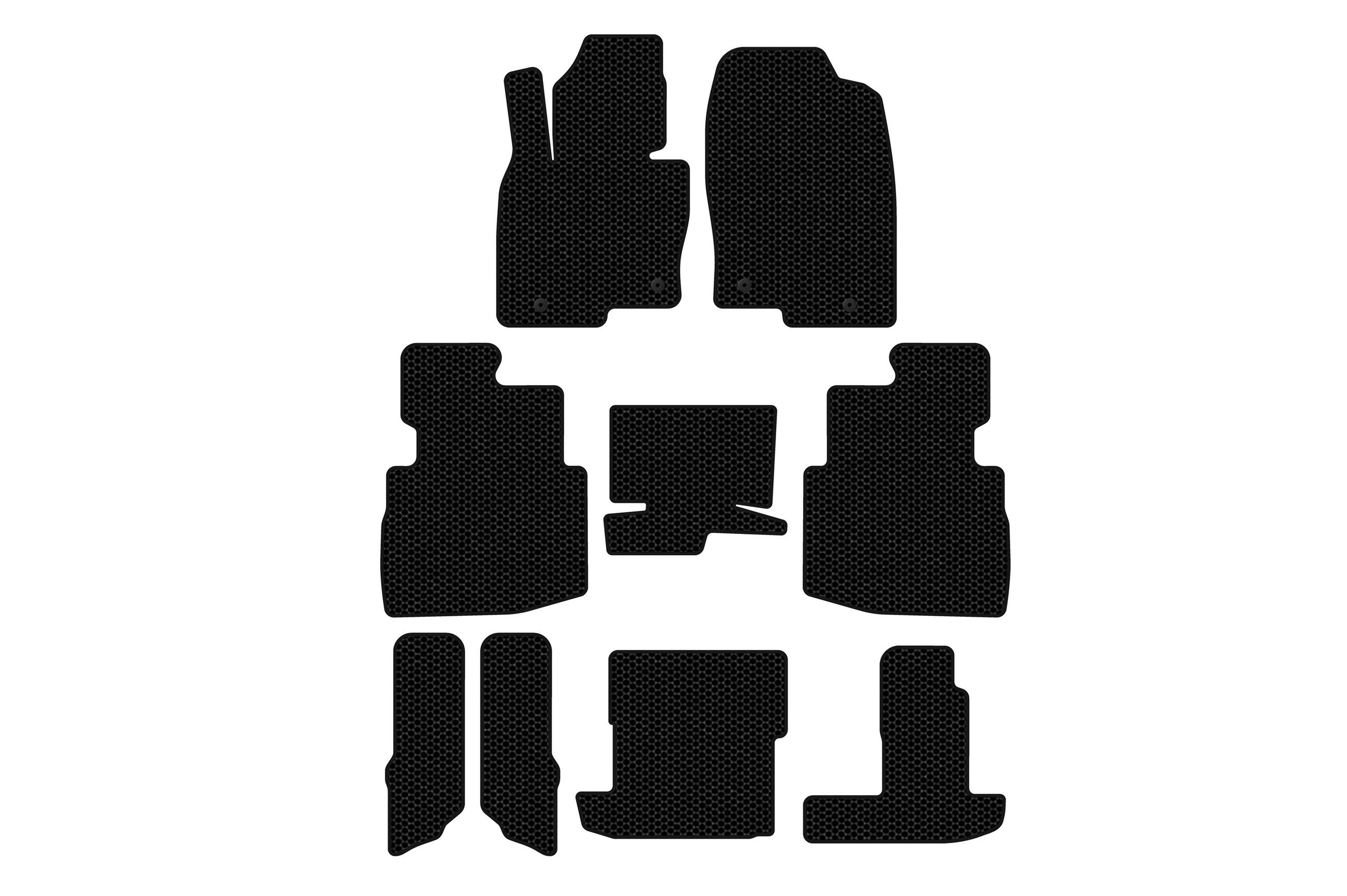 Гумові килимки Carsuit (3 ряди, 7-ми місний, чорні) - фото 1