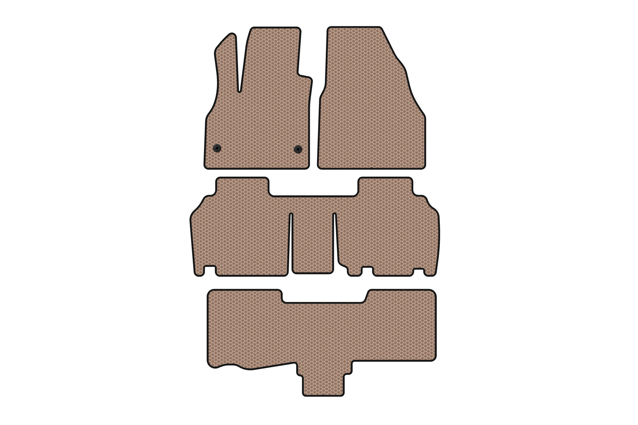 Гумові килимки Carsuit (3 ряди, 5-ти дверний/7-місний, бежевий) - фото 1