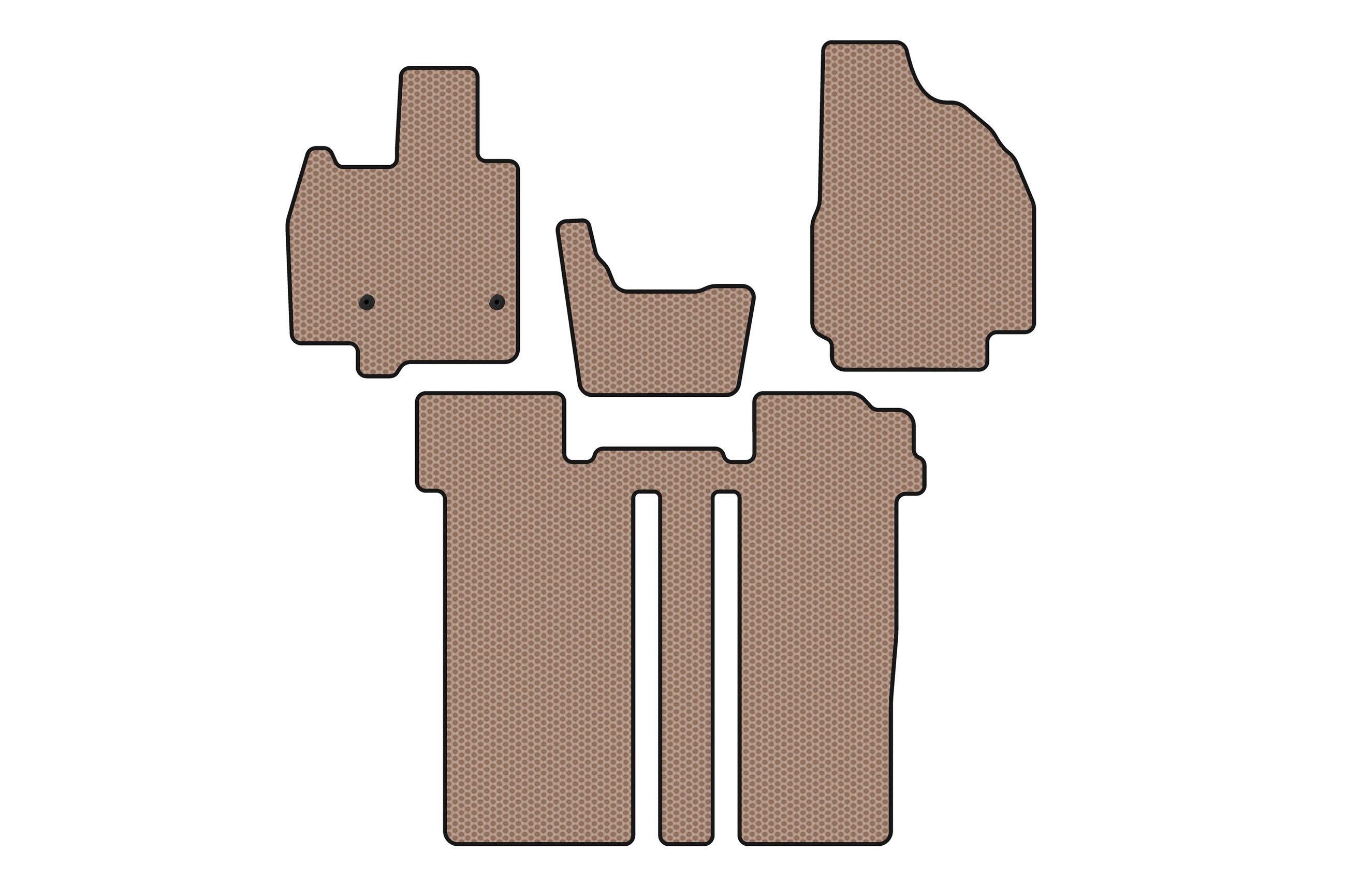 Гумові килимки Carsuit (2 ряди, 6-ти місний, бежевий) - фото 1