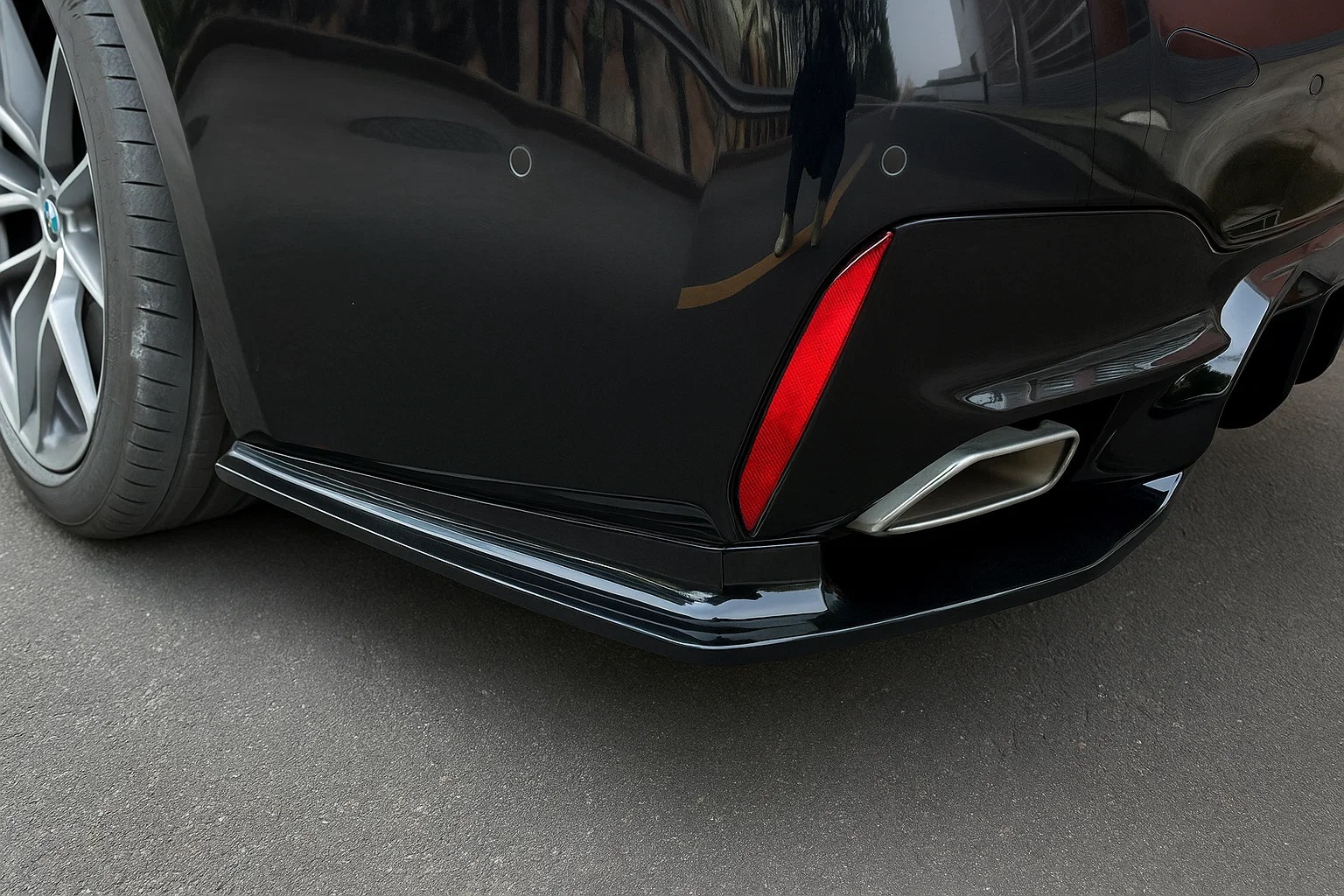 Кутові накладки на задній бампер (для M-Sport/M5 F90, ABS) - фото 1