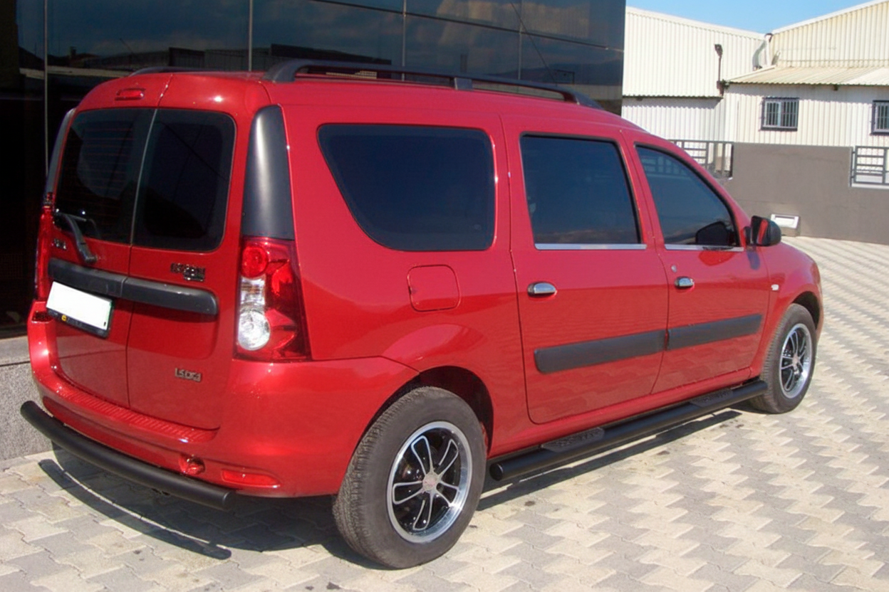 Бічні труби Black (2 шт., нерж.) для Dacia Logan MCV 2004-2014 рр - фото 4