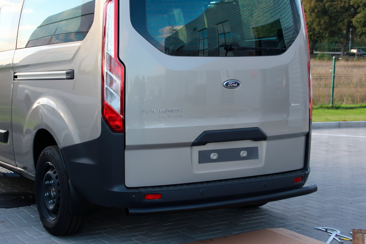 Задня дуга AK002 Black (нерж) для Ford Custom 2013-2022 рр - фото 3