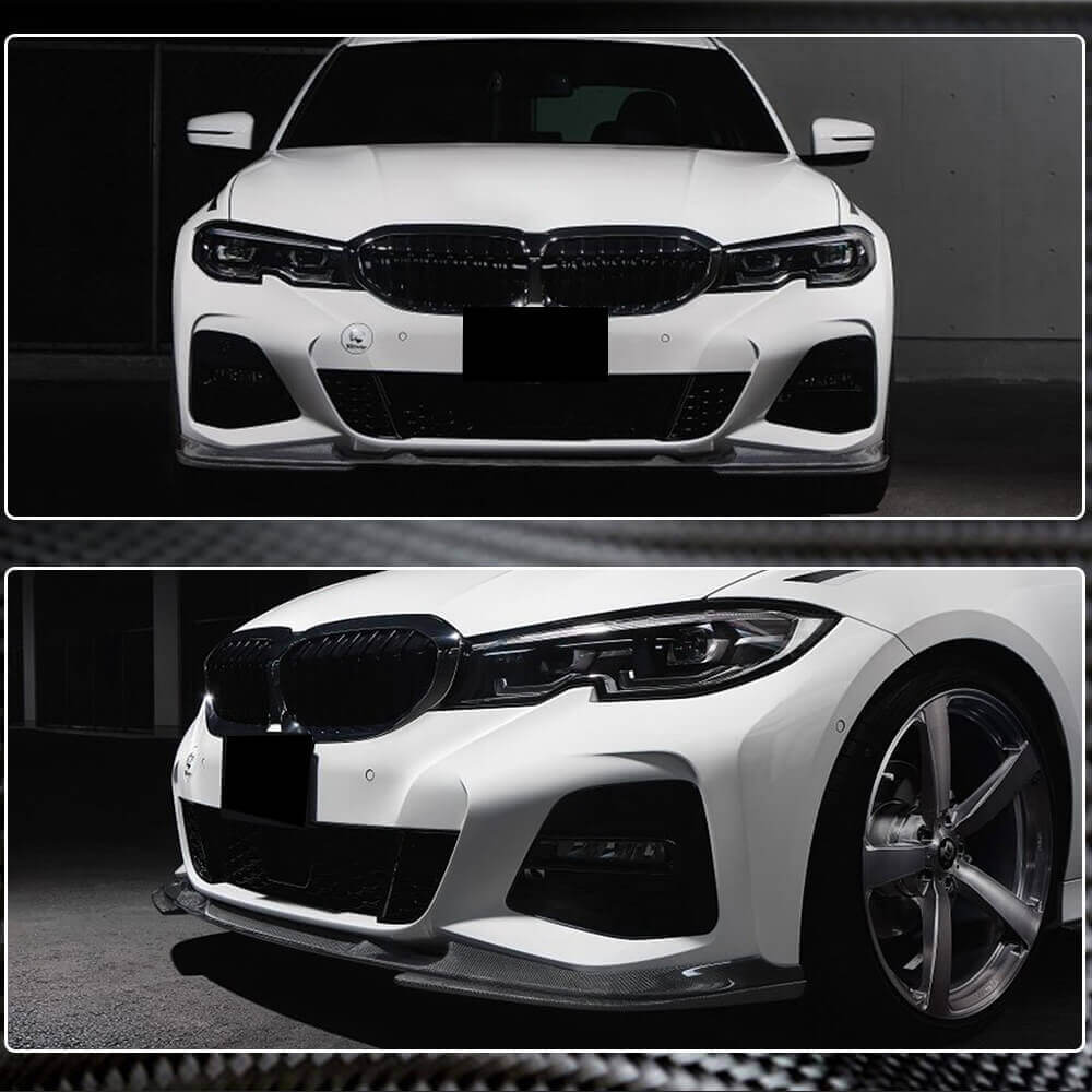 Накладка на передній бампер Lip V7 (для M-Sport 2018-2022, Карбон) - фото 5