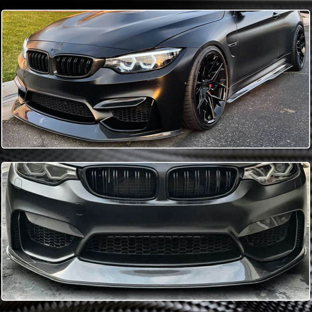 Накладка на передній бампер Lip V7 (для F82/F83, Карбон) - фото 4