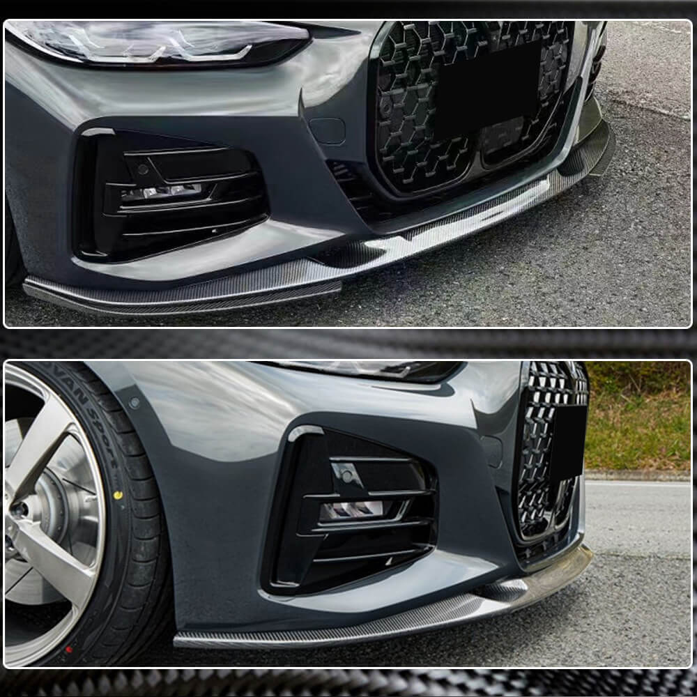 Накладка на передній бампер Lip V3 (для G22/G23 M-Sport, Карбон) - фото 4