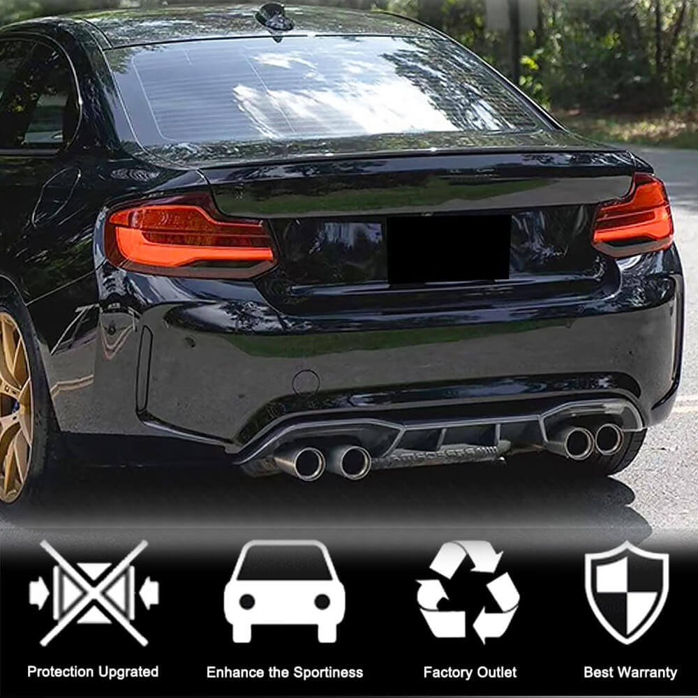 Дифузор заднього бампера V6 (для F87 M2/M2С, Карбон) - фото 3
