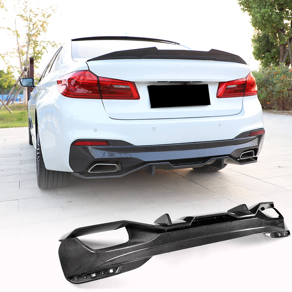 Дифузор заднього бампера V4 (для M-Sport/M5 F90, Карбон) - фото 16