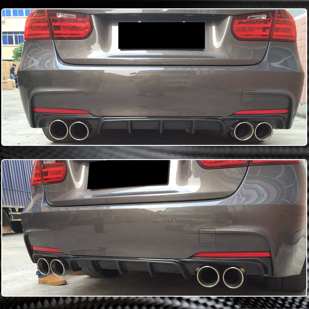 Дифузор заднього бампера V4 (для F30 M-Sport, Карбон) - фото 4