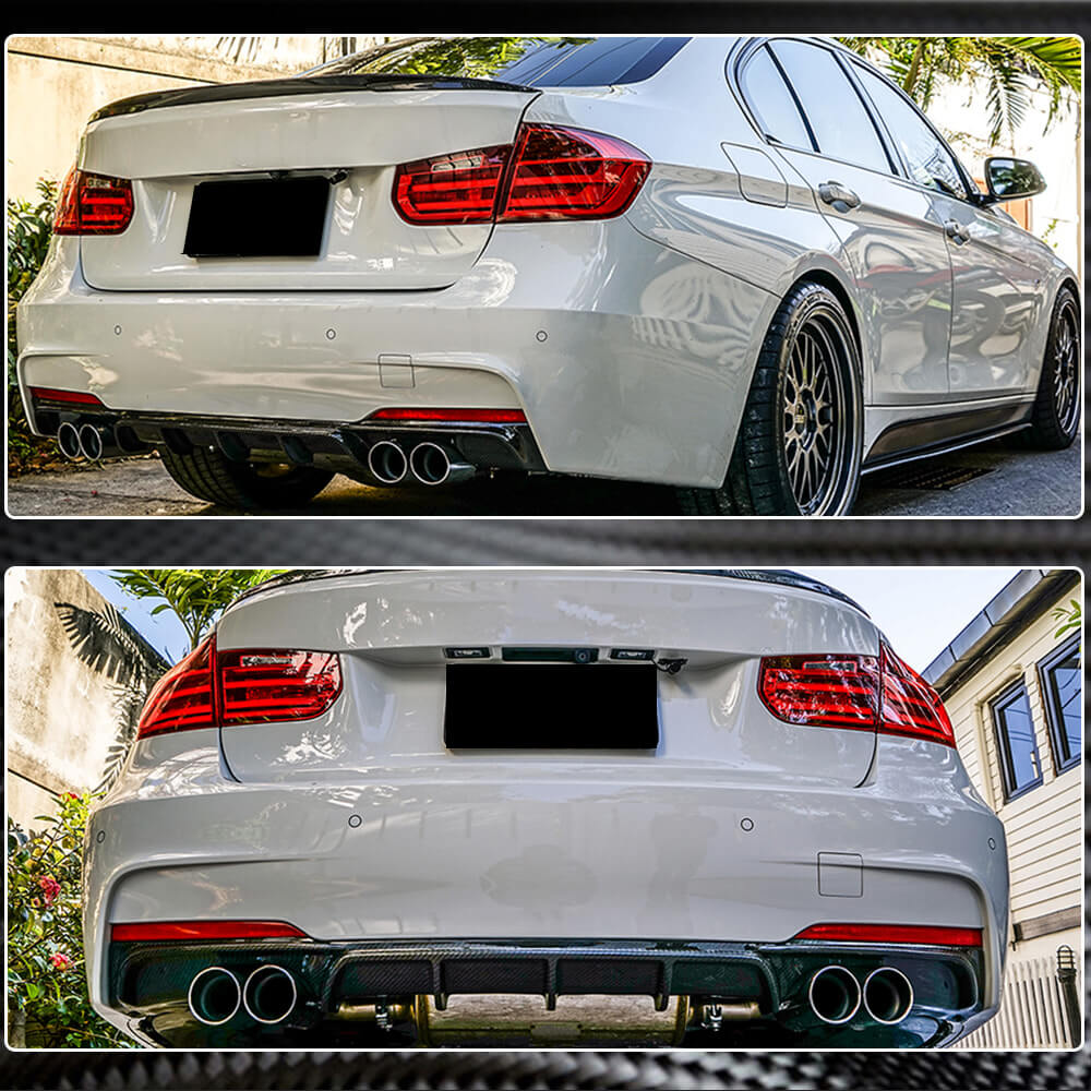 Дифузор заднього бампера V4 (для F30 M-Sport, Карбон) - фото 5