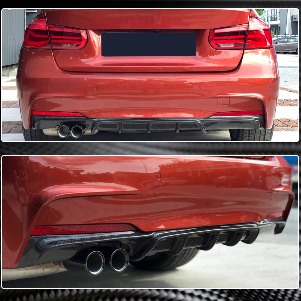Дифузор заднього бампера V5 (для F30 M-Sport, Карбон) - фото 3
