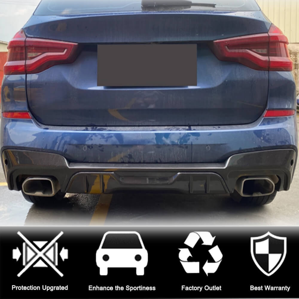 Дифузор заднього бампера (для оригінального M-Sport 2018-2021, Карбон) - фото 2