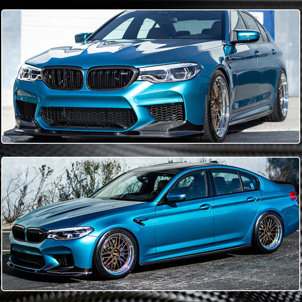 Накладки на пороги V2 (для M-Sport/M5 2017-2020, Карбон) - фото 5