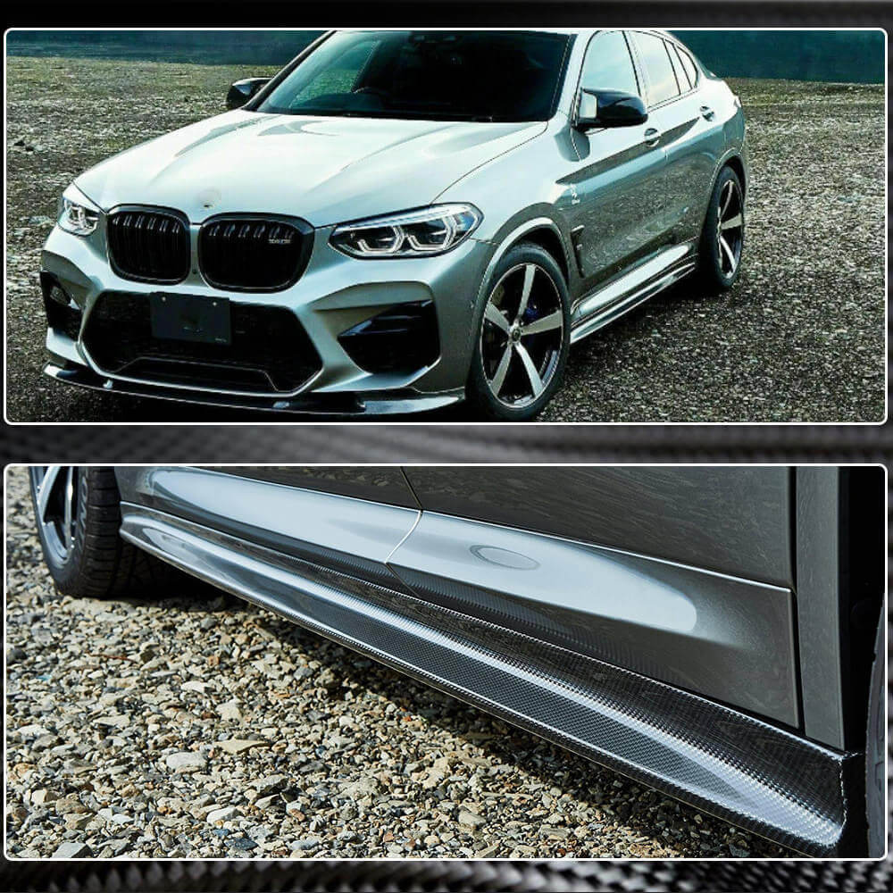 Накладки на пороги V1 (для F97/G01 M-Sport 2018-2021, Карбон) - фото 6