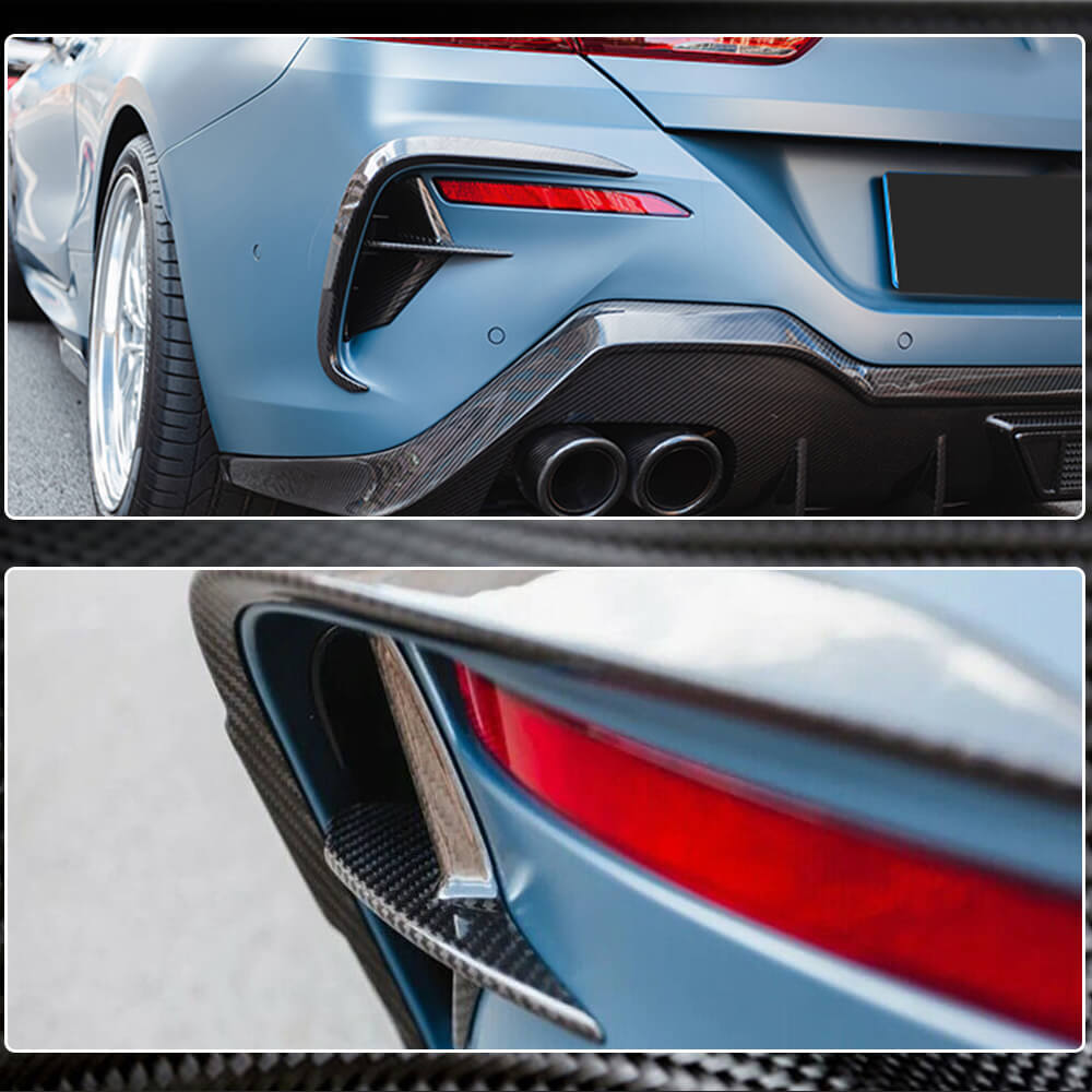Аеродинамічні накладки на задній бампер V2 (для M-Sport, Карбон) - фото 5