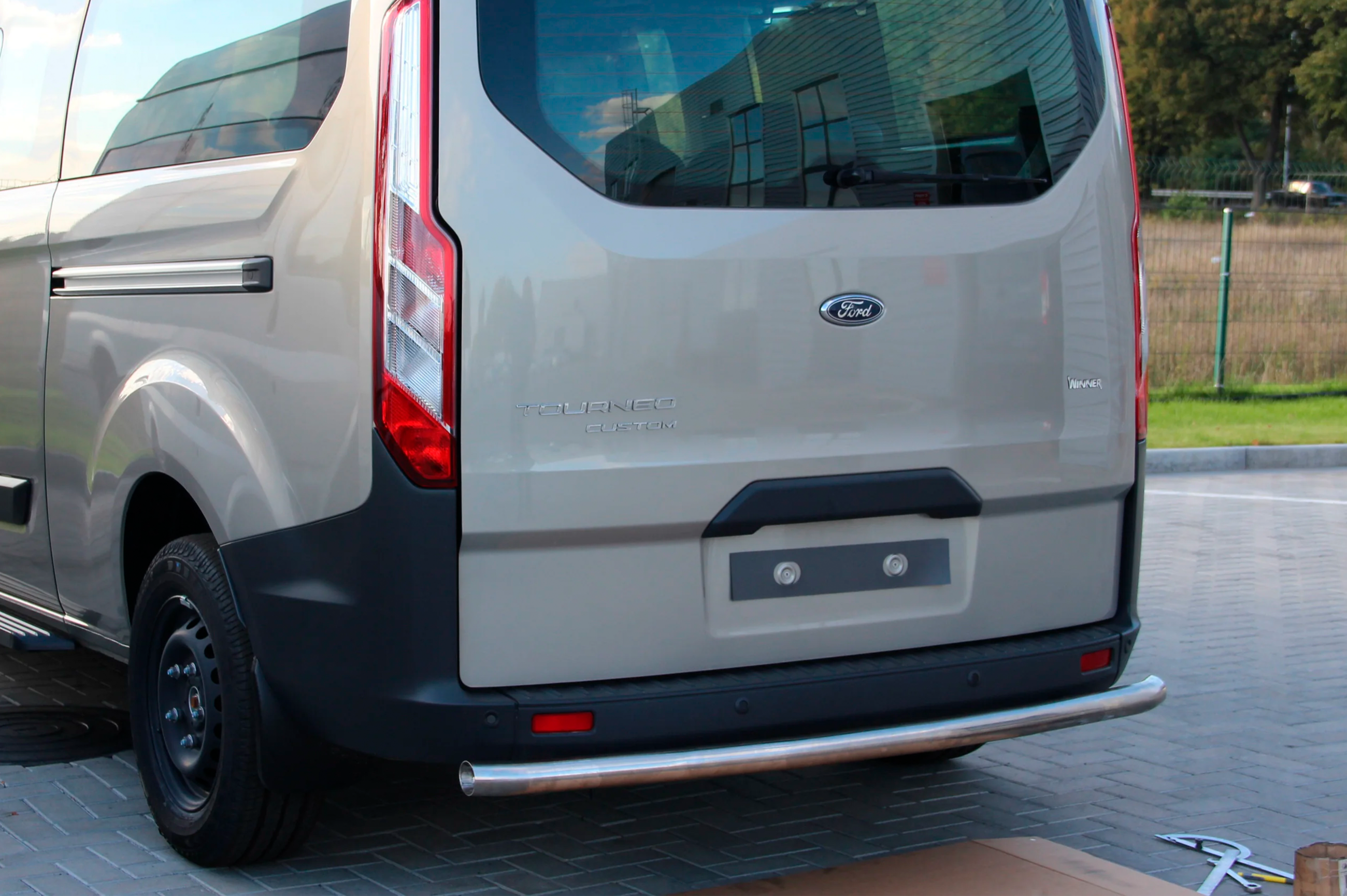 Задня дуга AK002 (нерж) для Ford Custom 2013-2022 рр