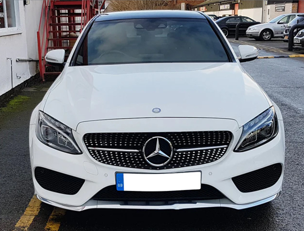 Передня решітка Diamond Silver (для Avantgarde/AMG-Line/C43 AMG) 2018+, без камери - фото 17