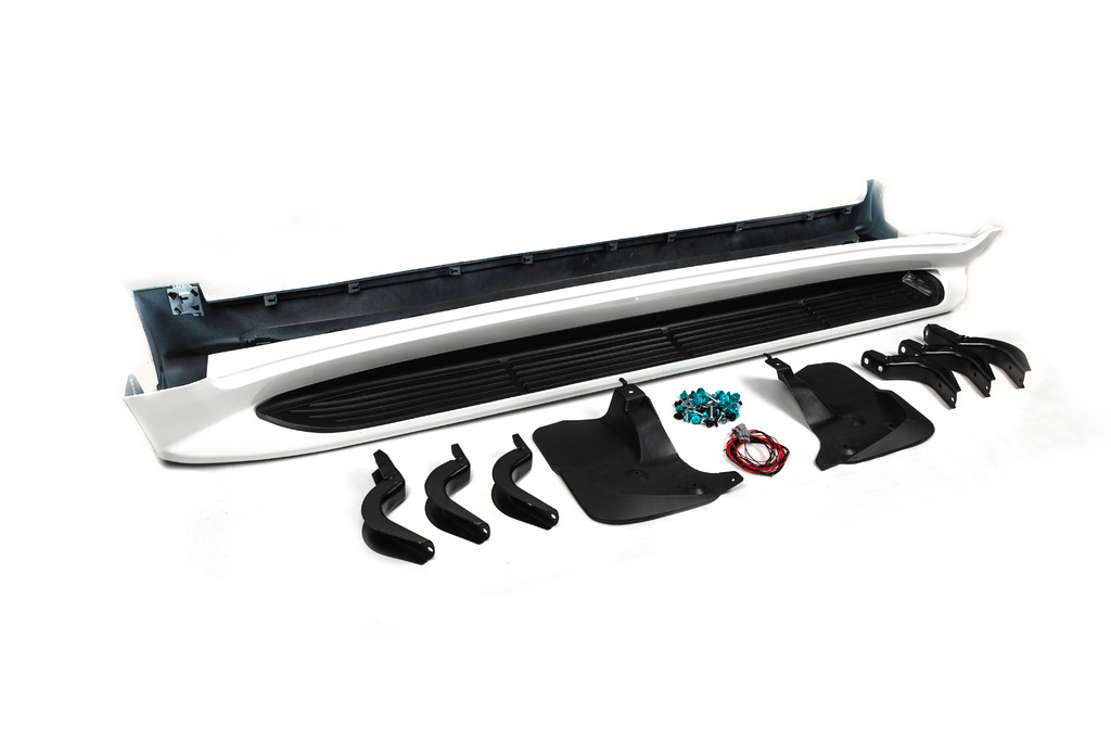 Бокові пороги з LED (дизайн 2015-2020) Чорний колір для Toyota Land Cruiser 200 рр - фото 3
