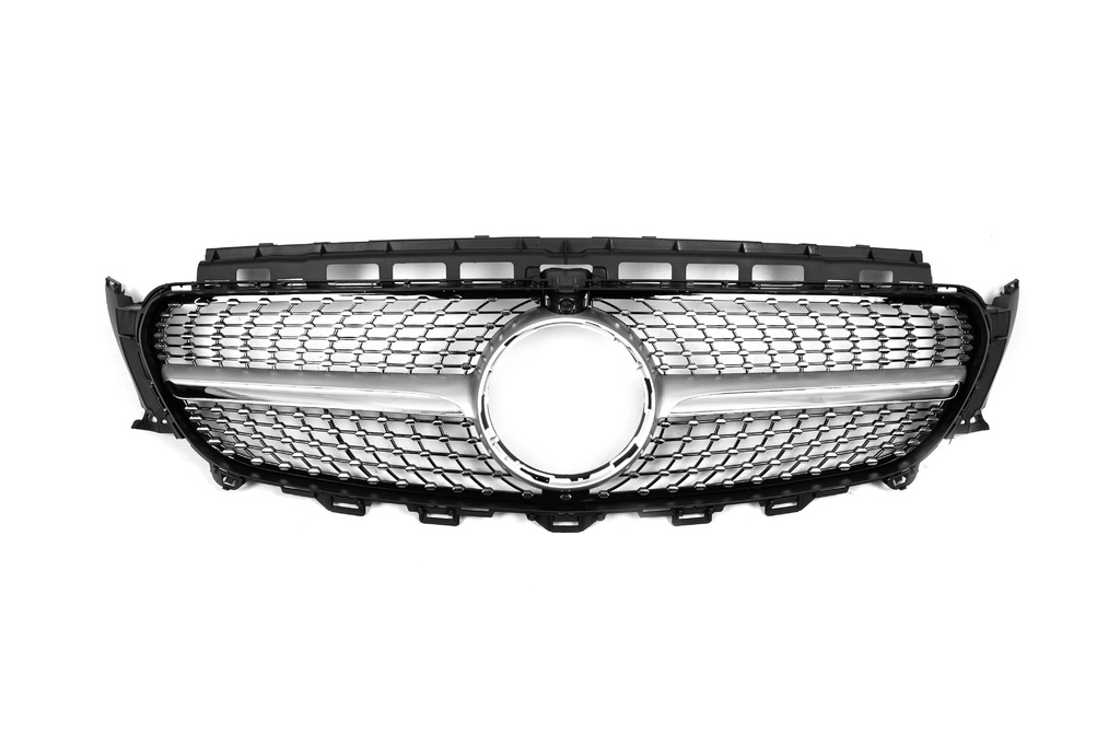 Передня решітка Diamond Silver (для Avantgarde/AMG-Line/E43 AMG/E53 AMG 2016-2020) Без місця під камеру - фото 2