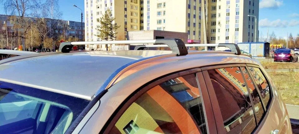 Багажник (поперечини) на інтегровані рейлінги Skybar V2 120 см (2 шт) Чорний - фото 1